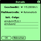 Palm Verbindung Details