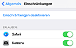 iOS Einschr&auml;nkungen konfigurieren